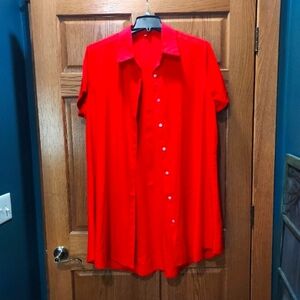 Womans Red Shirt Dress